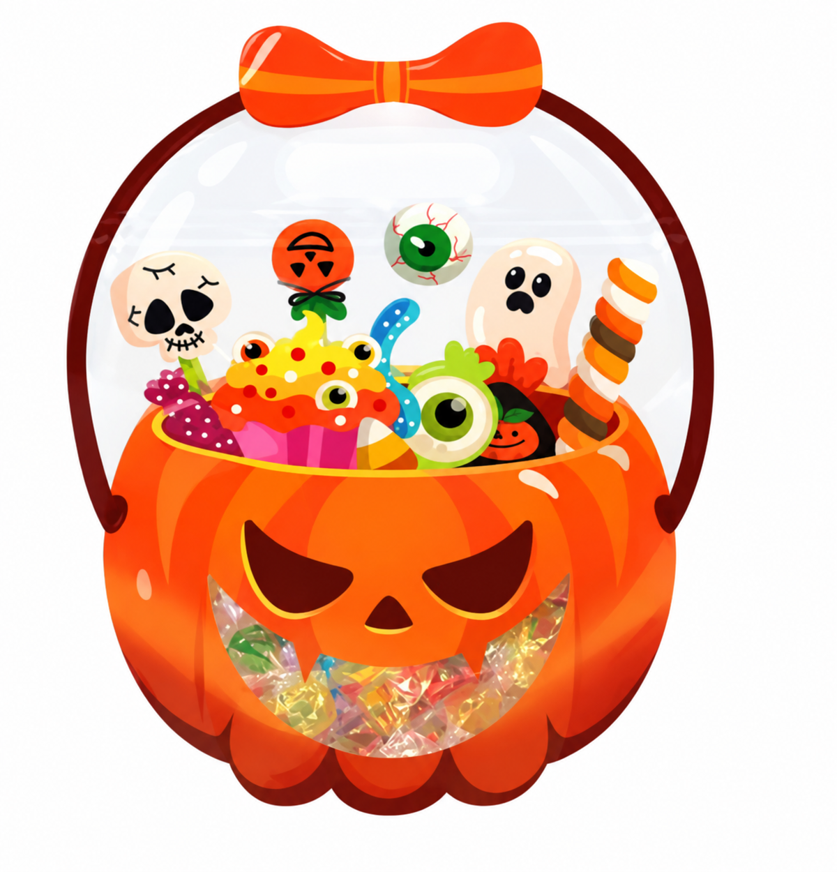 10/25/50-Pack Halloween Treat Bags with Handles – Pumpkin & Cauldron Designs