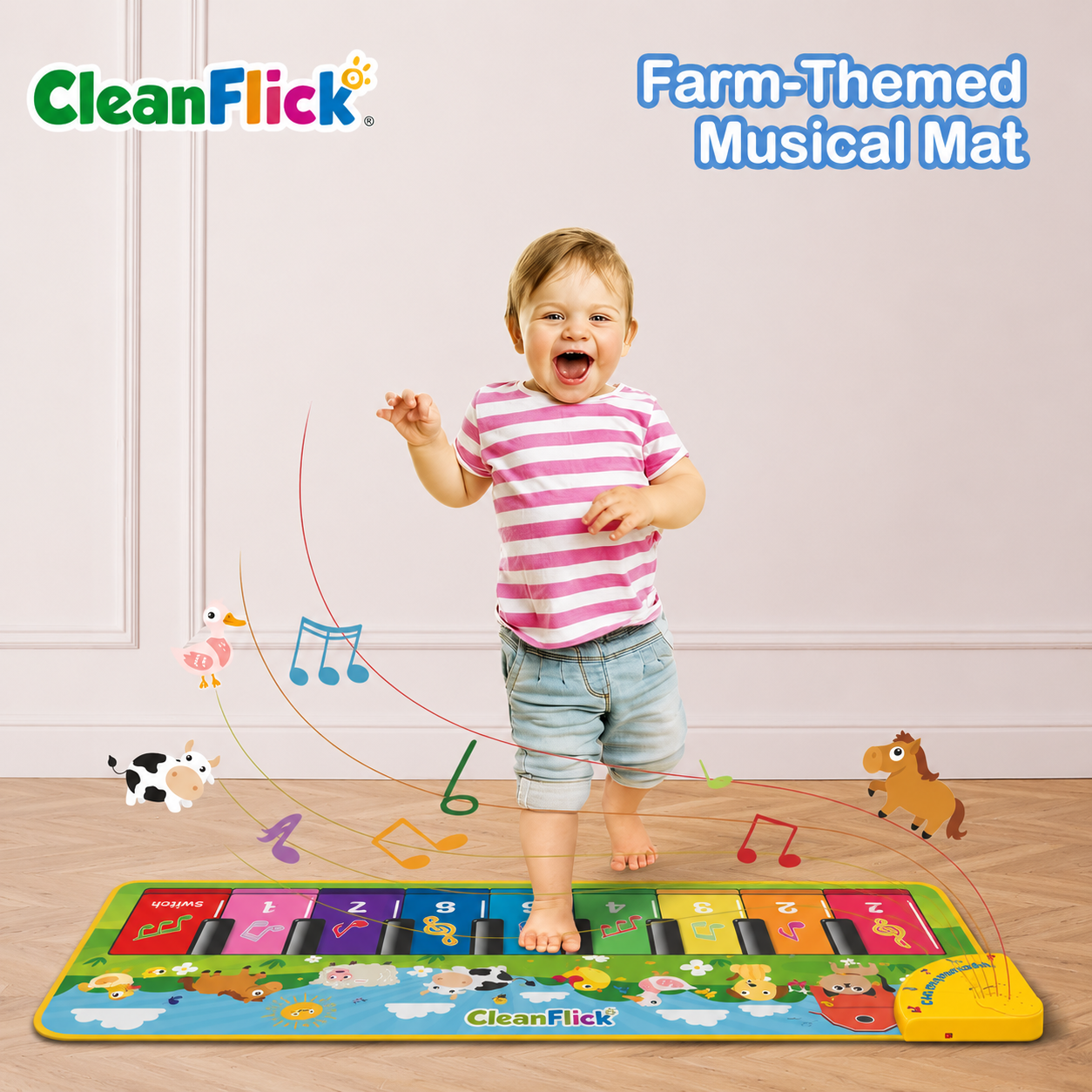 Musical Toys for Toddlers 1-3, Floor Piano Mat for Baby Boy Girl Gifts | 35”x27” 3-in-1 Drum Animal Music Play Mat, Sensory Montessori Educational Dance Toddler Toys for 1-5 Years Old Girl Boy Kid