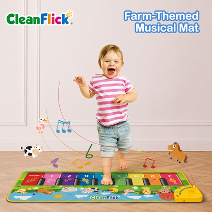 Musical Toys for Toddlers 1-3, Floor Piano Mat for Baby Boy Girl Gifts | 35”x27” 3-in-1 Drum Animal Music Play Mat, Sensory Montessori Educational Dance Toddler Toys for 1-5 Years Old Girl Boy Kid