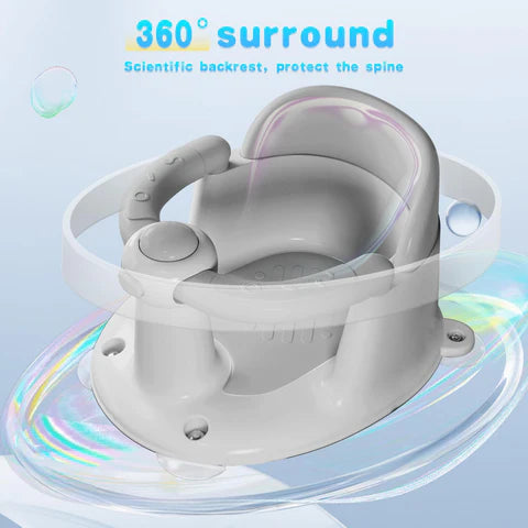 Baby Bath Seat for Babies 6 Months & Up, Bath Seats for Babies Sitting Up, 3 Baby Bath Toys, Open Design, Non-Slip, Compact Toddler Bath Seat