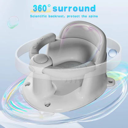 Baby Bath Seat for Babies 6 Months & Up, Bath Seats for Babies Sitting Up, 3 Baby Bath Toys, Open Design, Non-Slip, Compact Toddler Bath Seat