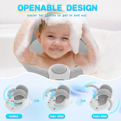 Baby Bath Seat for Babies 6 Months & Up, Bath Seats for Babies Sitting Up, 3 Baby Bath Toys, Open Design, Non-Slip, Compact Toddler Bath Seat