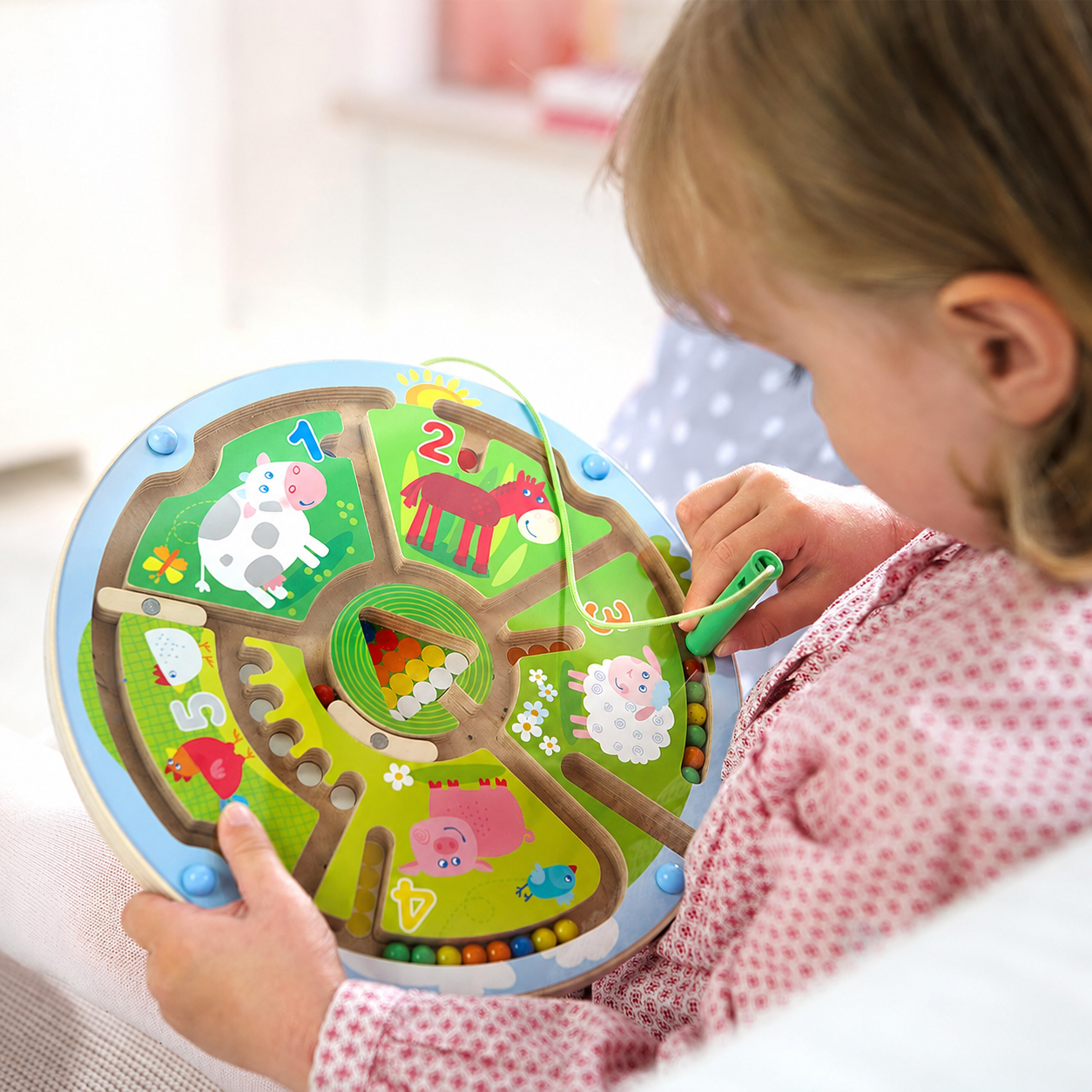 Busy Board for Toddlers 2-4: Number Maze & Town Magnetic Puzzle Game - Travel Toys for Preschoolers, STEM Toy Encourages Color Recognition, Fine Motor & Counting