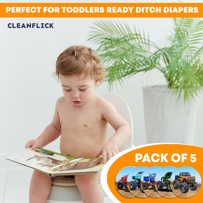 Potty Training Magic Sticker | Color-Changing Toilet Targets (5-Pack) + Free Potty Training eBook