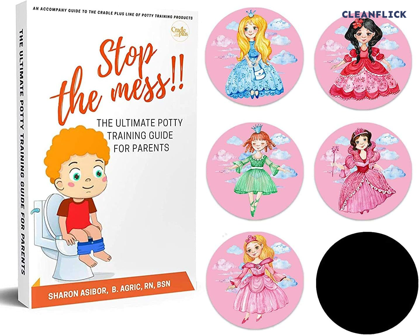 Potty Training Magic Sticker | Color-Changing Toilet Targets (5-Pack) + Free Potty Training eBook