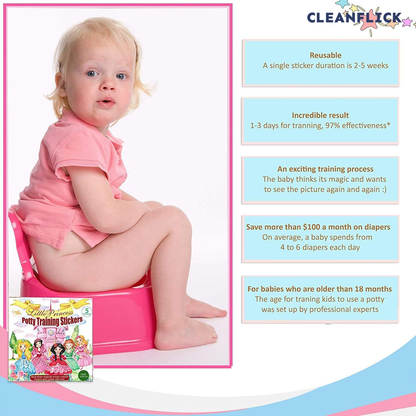 Potty Training Magic Sticker | Color-Changing Toilet Targets (5-Pack) + Free Potty Training eBook