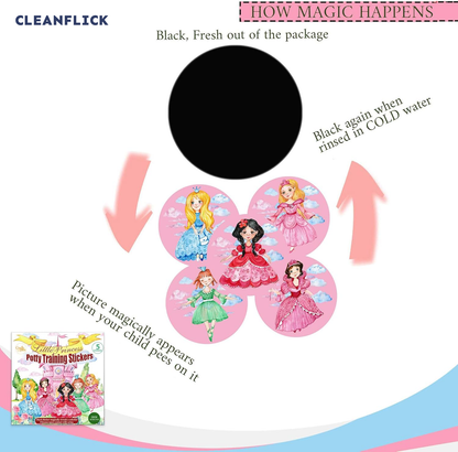 Potty Training Magic Sticker | Color-Changing Toilet Targets (5-Pack) + Free Potty Training eBook