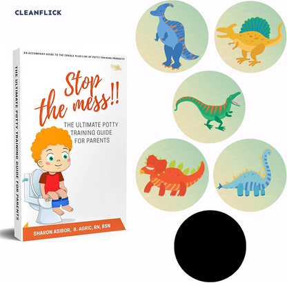 Potty Training Magic Sticker | Color-Changing Toilet Targets (5-Pack) + Free Potty Training eBook
