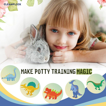 Potty Training Magic Sticker | Color-Changing Toilet Targets (5-Pack) + Free Potty Training eBook