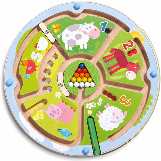 Busy Board for Toddlers 2-4: Number Maze & Town Magnetic Puzzle Game - Travel Toys for Preschoolers, STEM Toy Encourages Color Recognition, Fine Motor & Counting