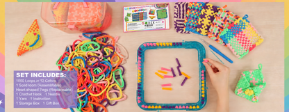 DIY Weaving Loom Kit for Kids – 1000 Colorful Craft Loops