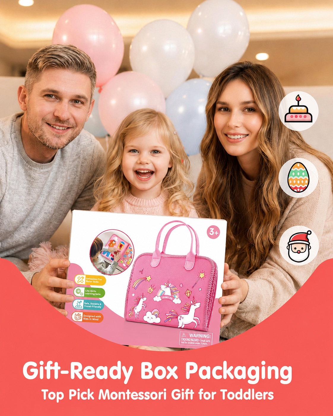 Busy Board Montessori Toys 3 Year Old Girl Gifts 3rd Bithday Idea