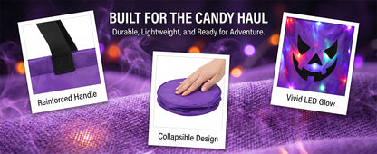 Light-Up Halloween Trick-or-Treat Bucket – LED Pumpkin Candy Bag for Kids