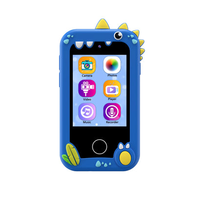Portable Kids Touchscreen Toy Phone - Lithium-Powered, No Calling/No Internet, 26 Built-In Apps, Dual Cameras, Music Player, Stories, Educational Video Games - Travel Toy, Boy Gifts for Toddlers