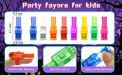 40-Pack Halloween Finger Projection Lights – Assorted Halloween Designs
