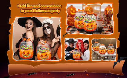10/25/50-Pack Halloween Treat Bags with Handles – Pumpkin & Cauldron Designs