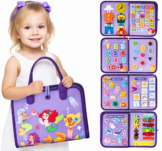 Montessori Busy Board | 8-in-1 Learning Activities