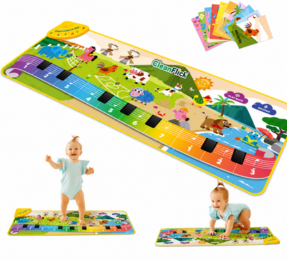 Musical Toys for Toddlers 1-3, Floor Piano Mat for Baby Boy Girl Gifts | 35”x27” 3-in-1 Drum Animal Music Play Mat, Sensory Montessori Educational Dance Toddler Toys for 1-5 Years Old Girl Boy Kid