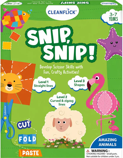 Cleanflick Snip Snip™ Scissor Skills Bundle | 3-in-1 Activity Set