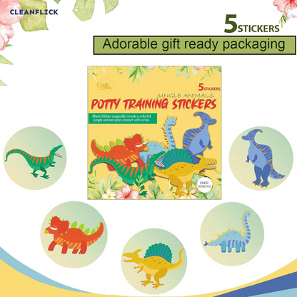 Potty Training Magic Sticker | Color-Changing Toilet Targets (5-Pack) + Free Potty Training eBook
