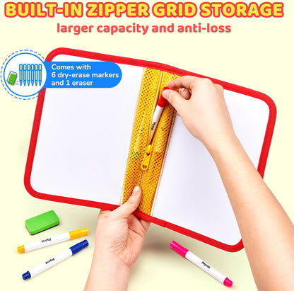 10" Dry Erase Board Kit – Dual-Sided, 6 Markers & Case