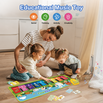 Musical Toys for Toddlers 1-3, Floor Piano Mat for Baby Boy Girl Gifts | 35”x27” 3-in-1 Drum Animal Music Play Mat, Sensory Montessori Educational Dance Toddler Toys for 1-5 Years Old Girl Boy Kid