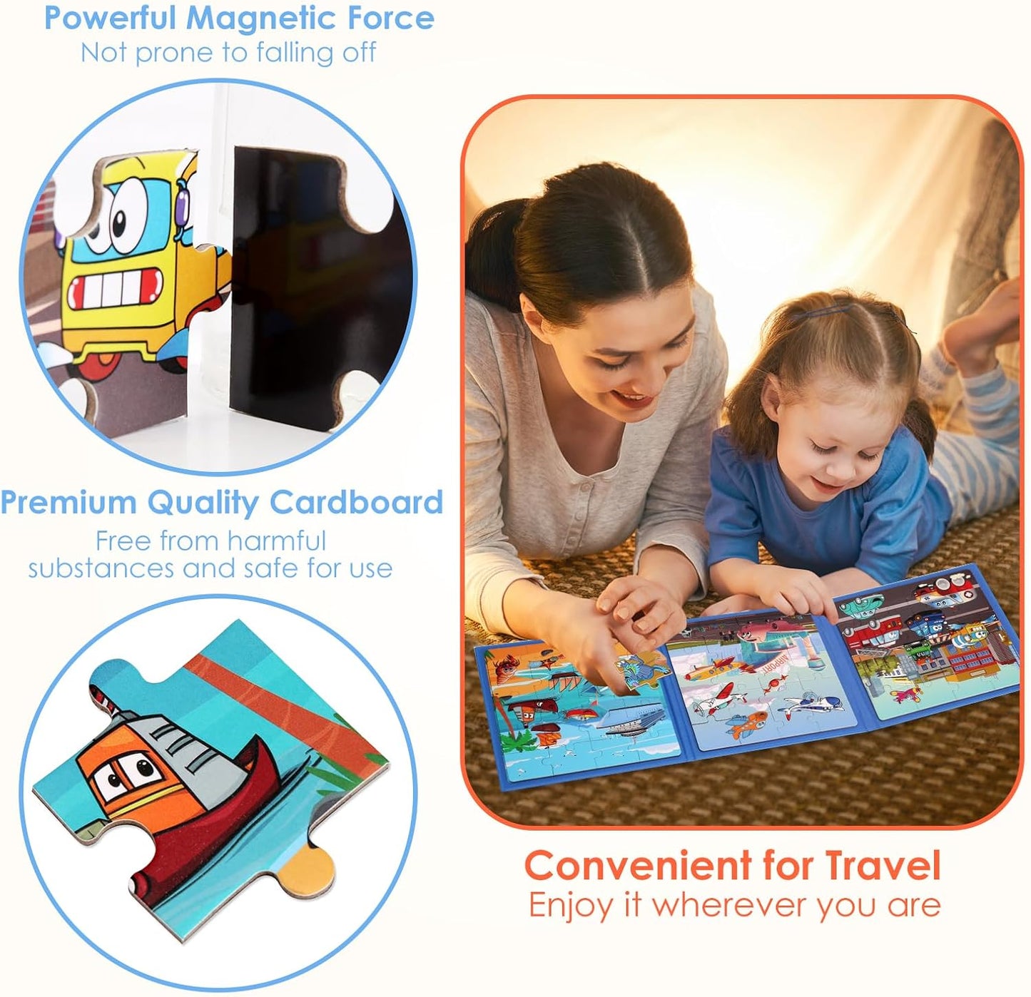 Magnetic Puzzles for Kids Ages 4-6, 36-Piece Preschooler Travel Toys Princess Puzzles Ages 3-5, Educational Learning Magnets, Ideal Road Trip Activities Toys for 3 4 5 6 Girls