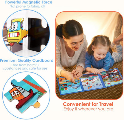 Magnetic Puzzles for Kids Ages 4-6, 36-Piece Preschooler Travel Toys Princess Puzzles Ages 3-5, Educational Learning Magnets, Ideal Road Trip Activities Toys for 3 4 5 6 Girls