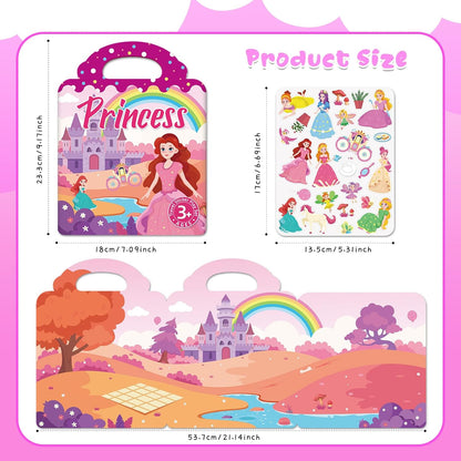 Sticker Books for Toddlers 2-4 Years, 5 Sets Reusable Sticker Books for Toddlers 1-3, Jelly Toddler Stickers Travel Toys for Ages 2+ Kids Boys Girls, Encourages Creativity, Focus, Fine Motor Skills