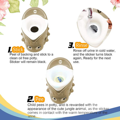 Potty Training Magic Sticker | Color-Changing Toilet Targets (5-Pack) + Free Potty Training eBook