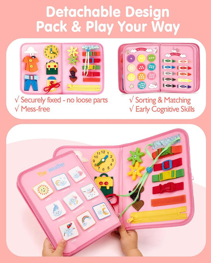 Busy Board Montessori Toys 3 Year Old Girl Gifts 3rd Bithday Idea