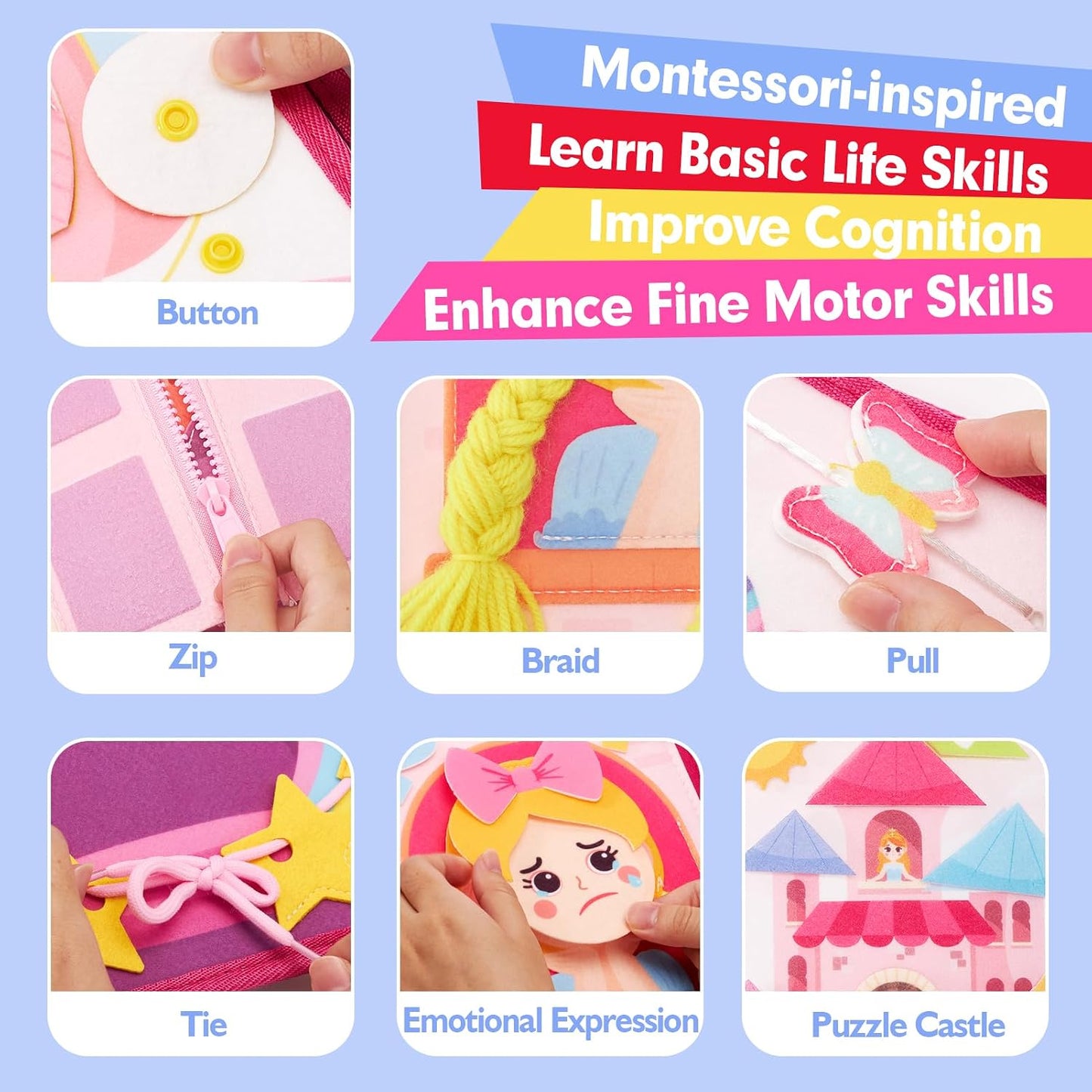 Busy Board Montessori Toys 3 Year Old Girl Gifts 3rd Bithday Idea