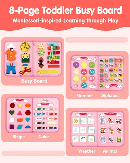 Busy Board Montessori Toys 3 Year Old Girl Gifts 3rd Bithday Idea