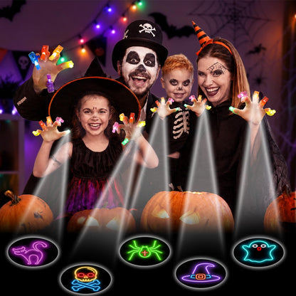 40-Pack Halloween Finger Projection Lights – Assorted Halloween Designs