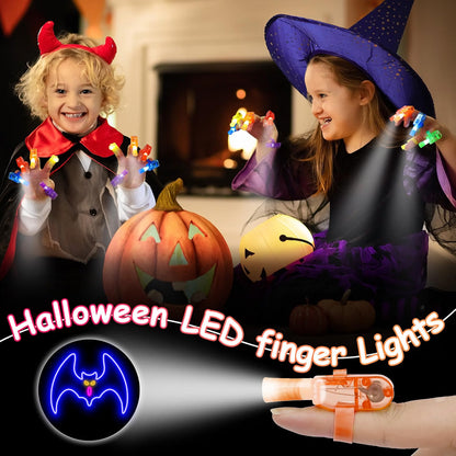 40-Pack Halloween Finger Projection Lights – Assorted Halloween Designs