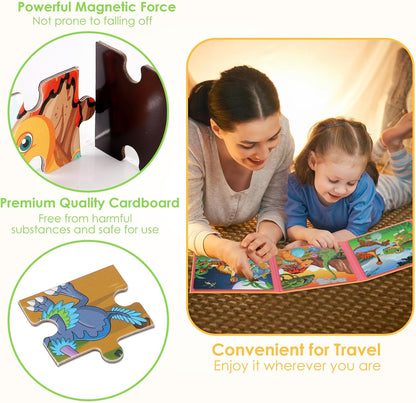 Magnetic Puzzles for Kids Ages 4-6, 36-Piece Preschooler Travel Toys Princess Puzzles Ages 3-5, Educational Learning Magnets, Ideal Road Trip Activities Toys for 3 4 5 6 Girls