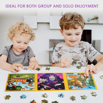 Magnetic Puzzles for Kids Ages 4-6, 36-Piece Preschooler Travel Toys Princess Puzzles Ages 3-5, Educational Learning Magnets, Ideal Road Trip Activities Toys for 3 4 5 6 Girls