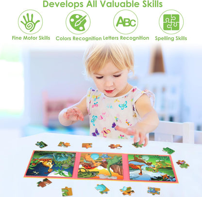 Magnetic Puzzles for Kids Ages 4-6, 36-Piece Preschooler Travel Toys Princess Puzzles Ages 3-5, Educational Learning Magnets, Ideal Road Trip Activities Toys for 3 4 5 6 Girls