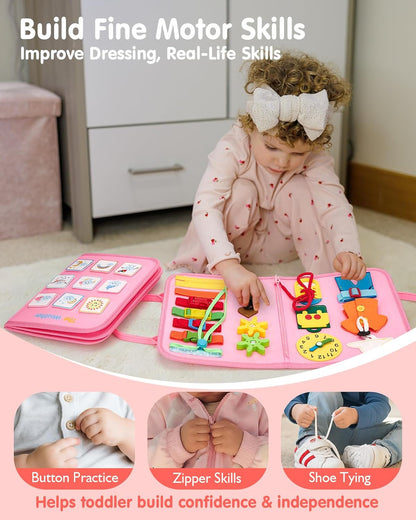 Busy Board Montessori Toys 3 Year Old Girl Gifts 3rd Bithday Idea