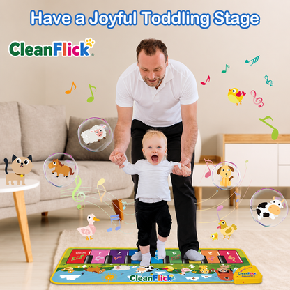 Musical Toys for Toddlers 1-3, Floor Piano Mat for Baby Boy Girl Gifts | 35”x27” 3-in-1 Drum Animal Music Play Mat, Sensory Montessori Educational Dance Toddler Toys for 1-5 Years Old Girl Boy Kid