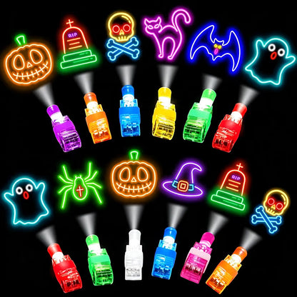 40-Pack Halloween Finger Projection Lights – Assorted Halloween Designs