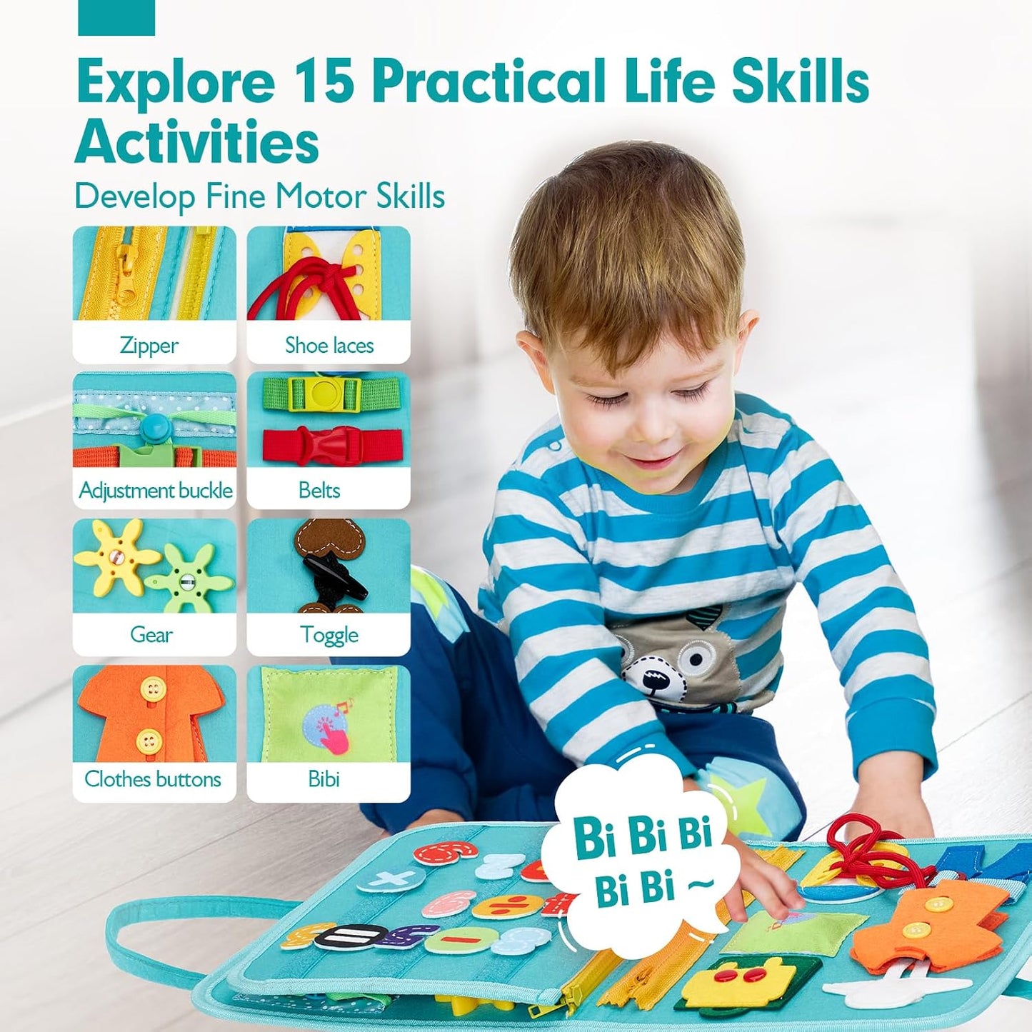 Busy Board Montessori Toys 3 Year Old Girl Gifts 3rd Bithday Idea