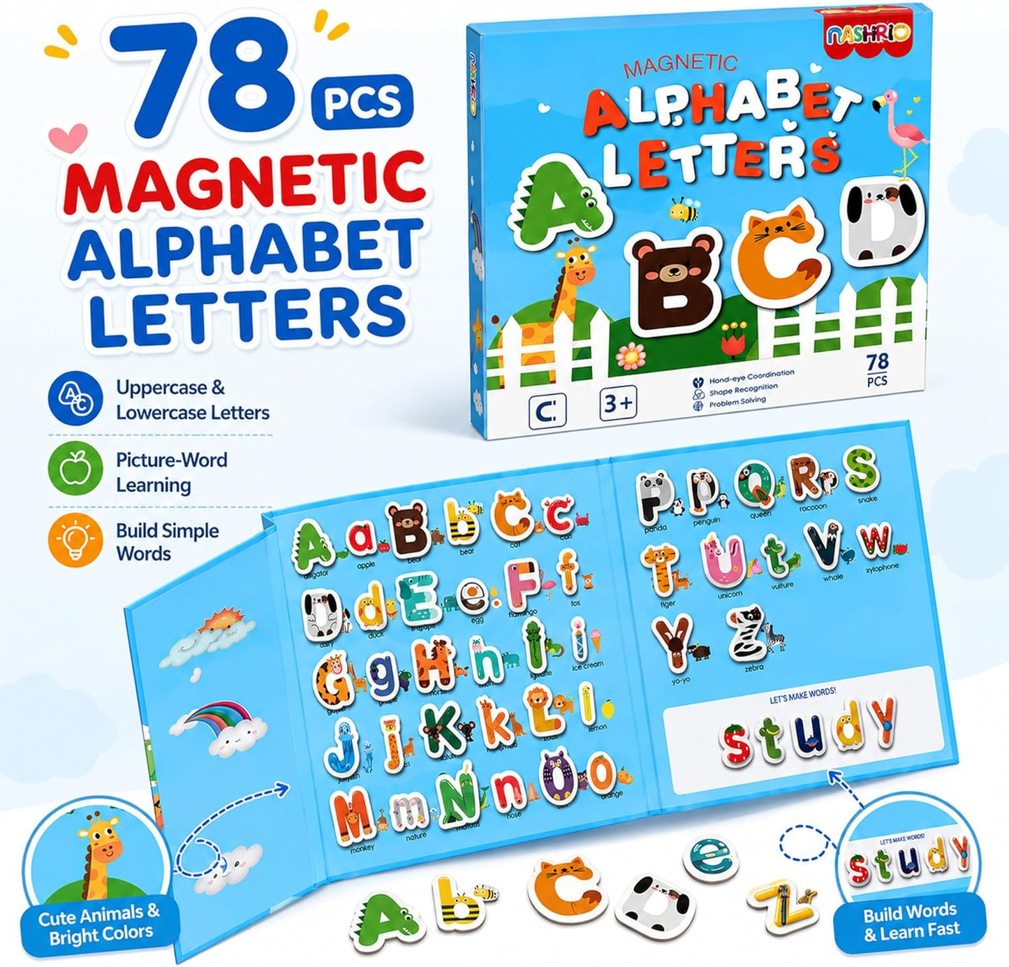 Magnetic Puzzles for Kids Ages 4-6, 36-Piece Preschooler Travel Toys Princess Puzzles Ages 3-5, Educational Learning Magnets, Ideal Road Trip Activities Toys for 3 4 5 6 Girls