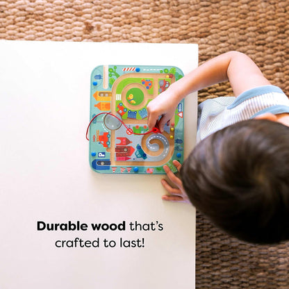Busy Board for Toddlers 2-4: Number Maze & Town Magnetic Puzzle Game - Travel Toys for Preschoolers, STEM Toy Encourages Color Recognition, Fine Motor & Counting