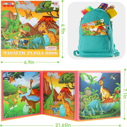 Magnetic Puzzles for Kids Ages 4-6, 36-Piece Preschooler Travel Toys Princess Puzzles Ages 3-5, Educational Learning Magnets, Ideal Road Trip Activities Toys for 3 4 5 6 Girls