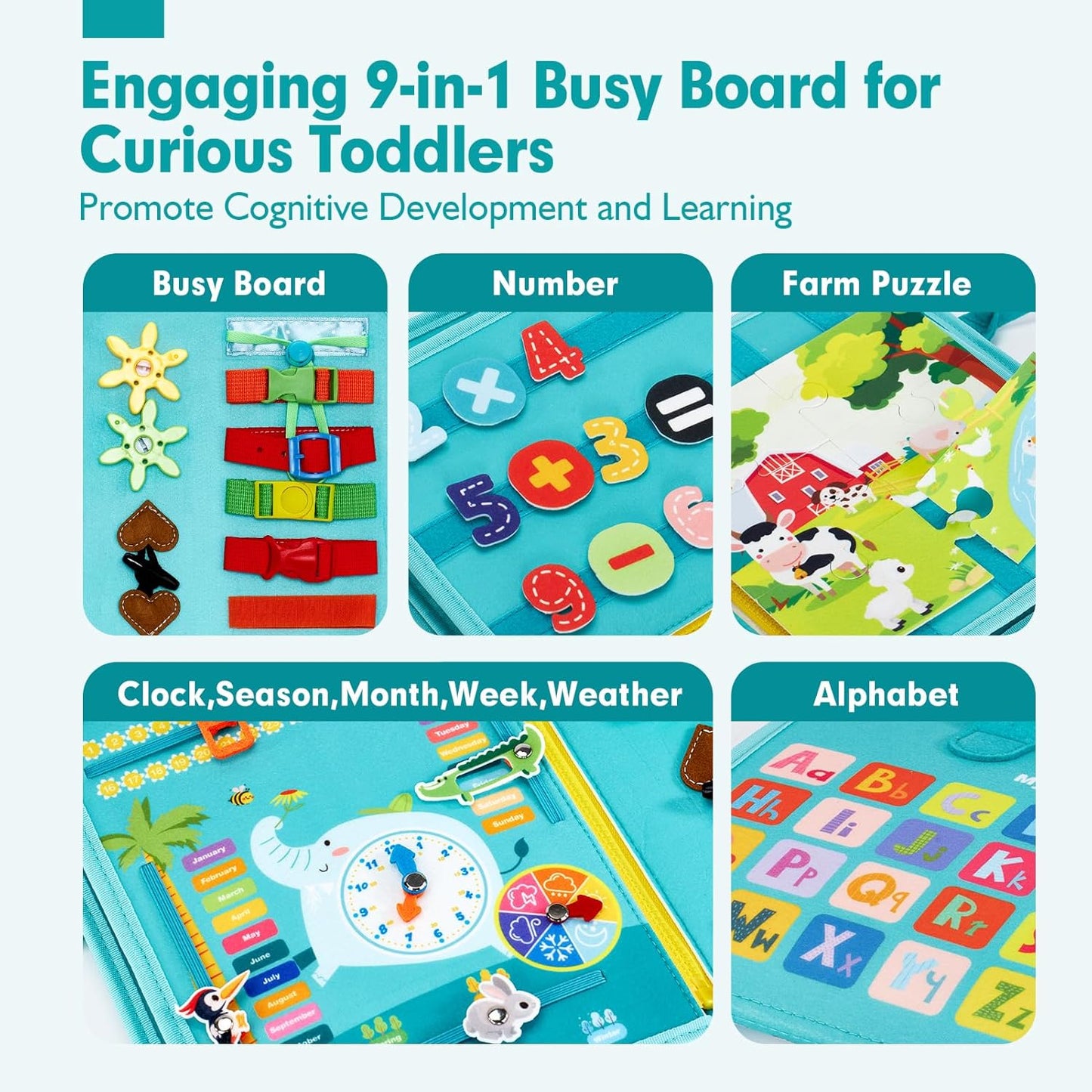 Busy Board Montessori Toys 3 Year Old Girl Gifts 3rd Bithday Idea