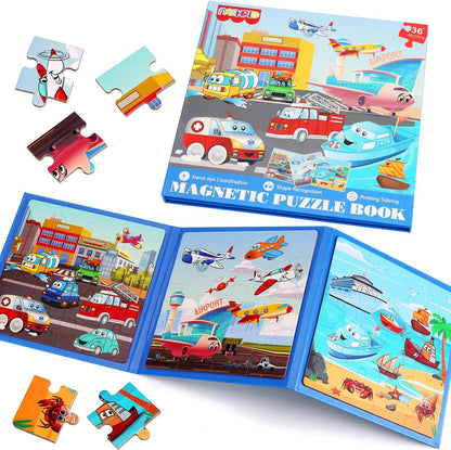 Magnetic Puzzles for Kids Ages 4-6, 36-Piece Preschooler Travel Toys Princess Puzzles Ages 3-5, Educational Learning Magnets, Ideal Road Trip Activities Toys for 3 4 5 6 Girls