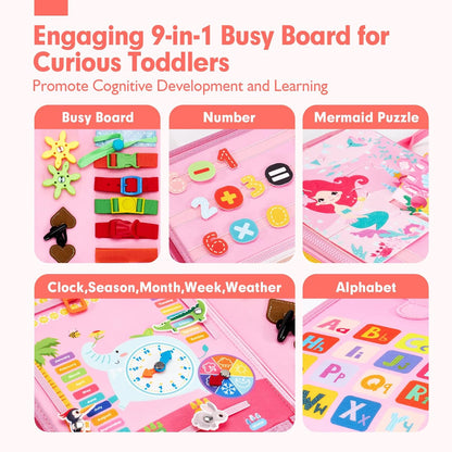 Busy Board Montessori Toys 3 Year Old Girl Gifts 3rd Bithday Idea