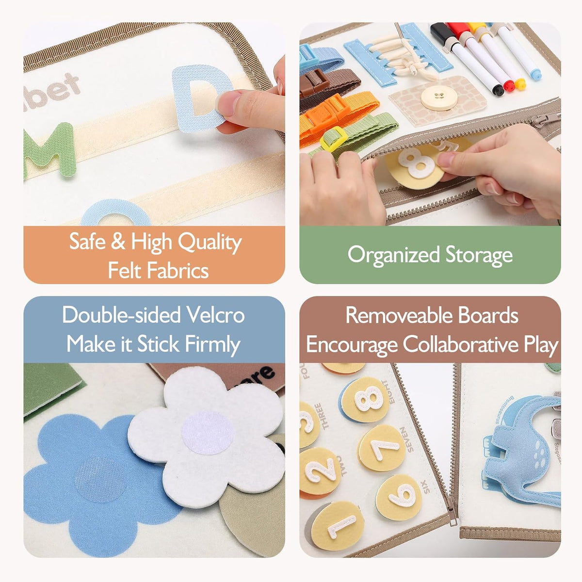 Montessori Busy Board | 8-in-1 Learning Activities