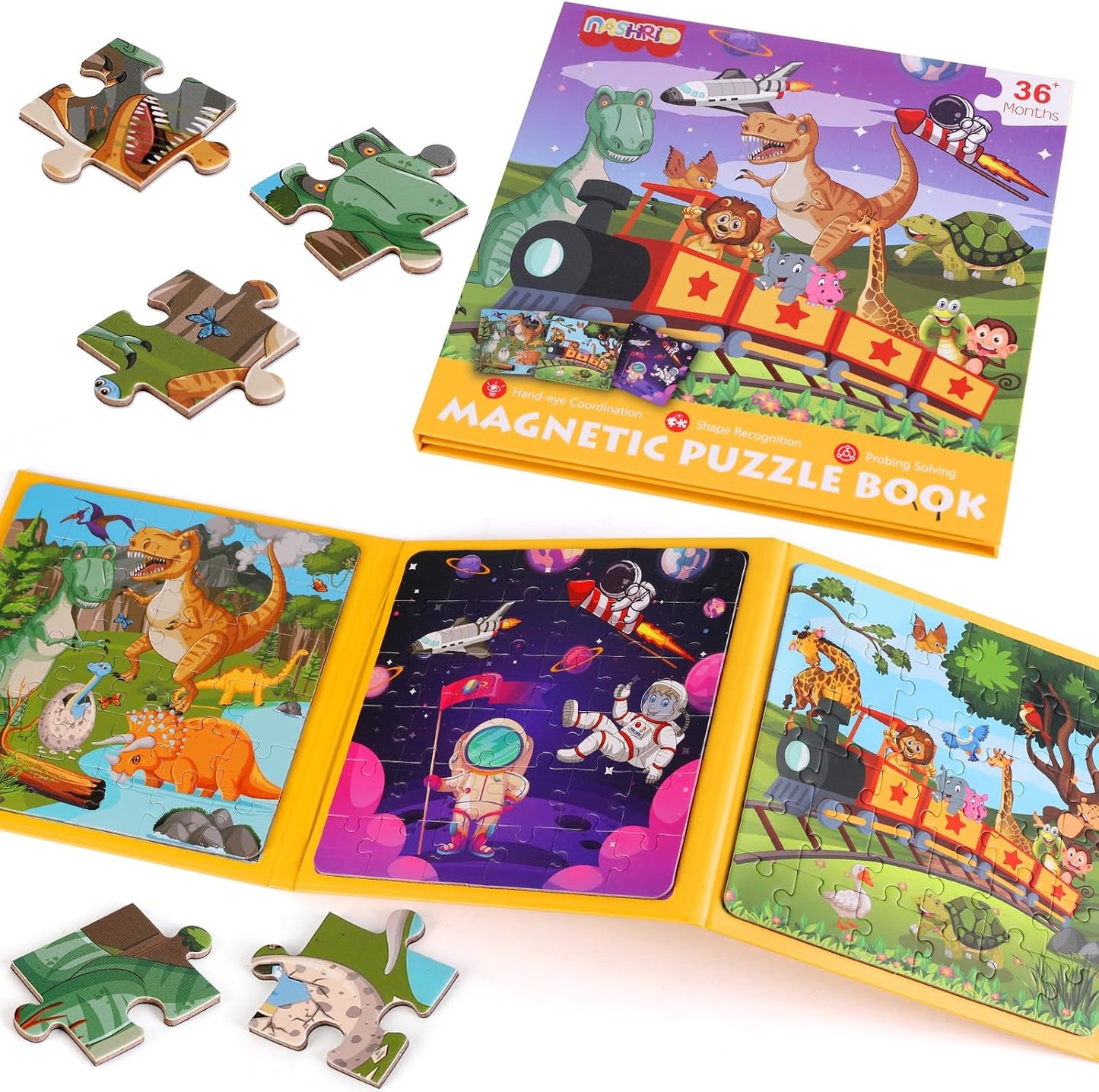 Magnetic Puzzles for Kids Ages 4-6, 36-Piece Preschooler Travel Toys Princess Puzzles Ages 3-5, Educational Learning Magnets, Ideal Road Trip Activities Toys for 3 4 5 6 Girls